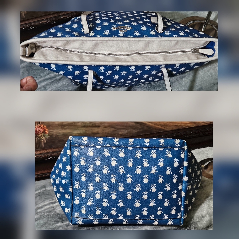 Coach Blue and White Tote Bag - Picture 6 of 9